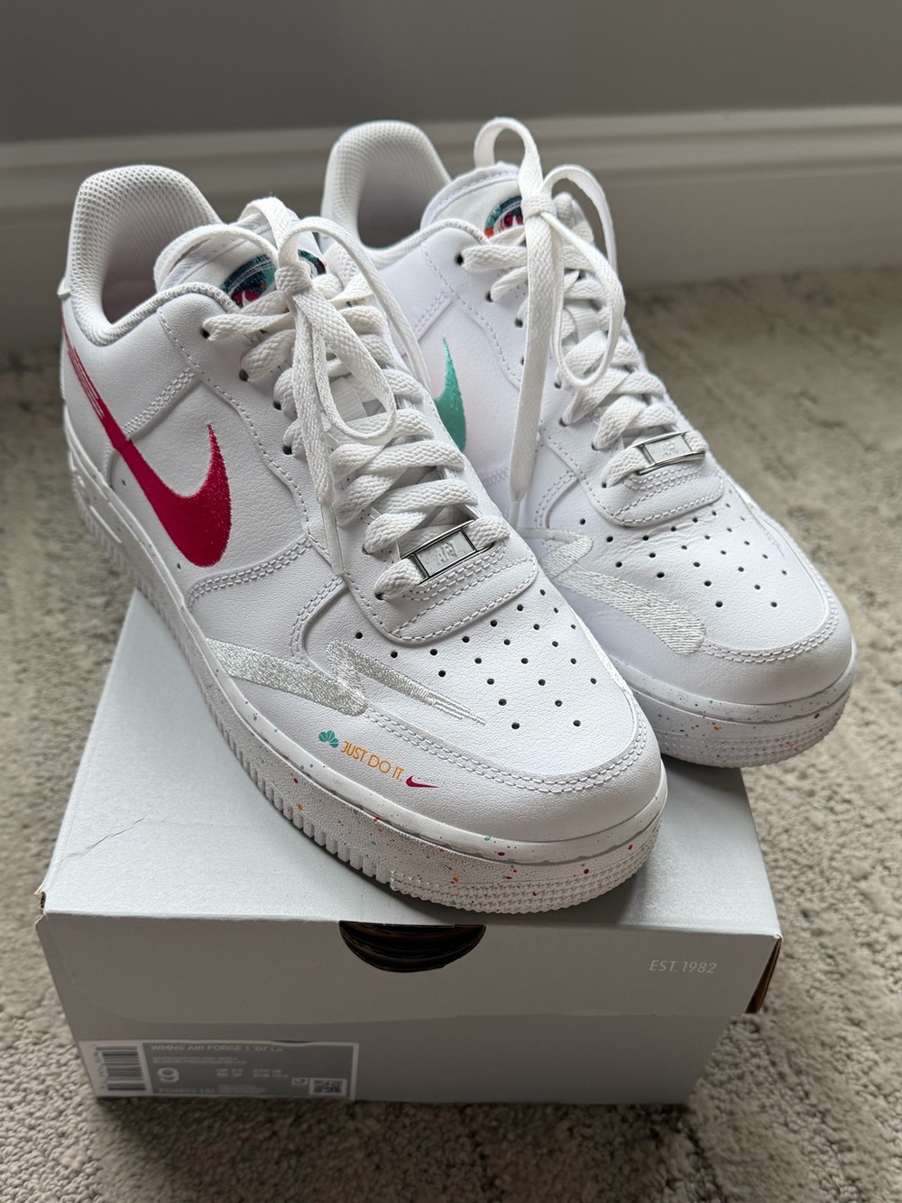Nike Air Force 1 ’07 LX Leap High White Washed Teal Women’s Size 9